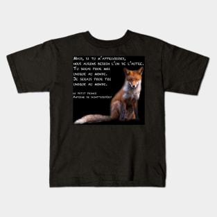 Fox quote the little prince Antoine de Saint-Exupéry Kids T-Shirt